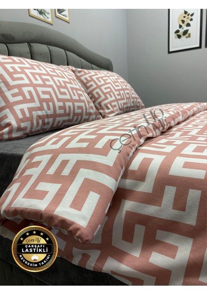Çetinhome Çarşafı Lastikli Çift Kişilik Nevresim Takımı Labirent modelleri