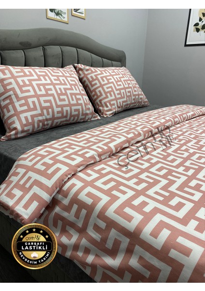 Çetinhome Çarşafı Lastikli Çift Kişilik Nevresim Takımı Labirent indirimleri