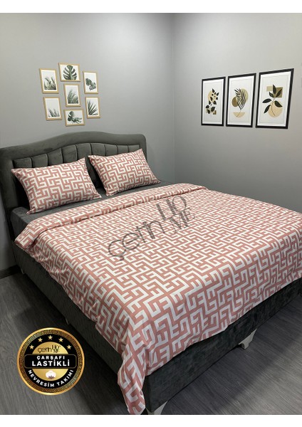 Çetinhome Çarşafı Lastikli Çift Kişilik Nevresim Takımı Labirent