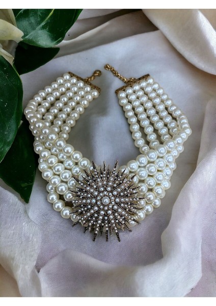 Deniz Kestanesi Figür İnci Tasma Kolye