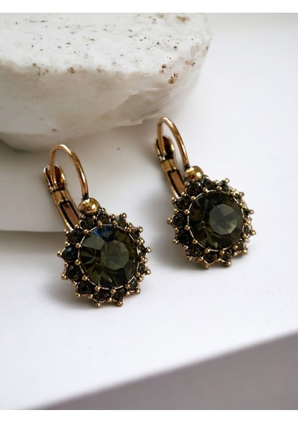 Kristal Taşlı Güneş Figür Küpe