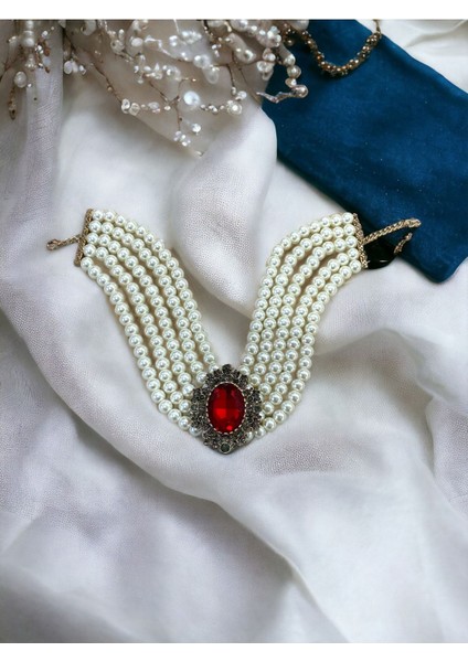 Kristal Taşlı Chooker Tasma İnci Kolye fiyatları