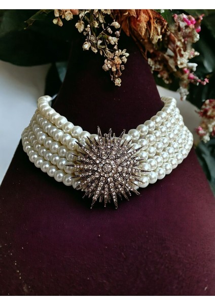 Deniz Kestanesi Figür İnci Tasma Kolye