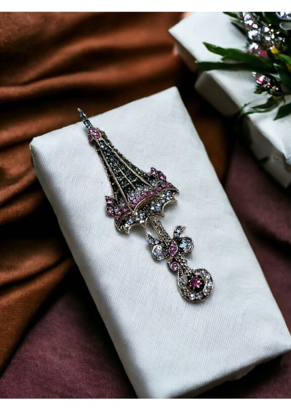 Renkli Kristal Taşlı Şemsiye Figür Broş modelleri