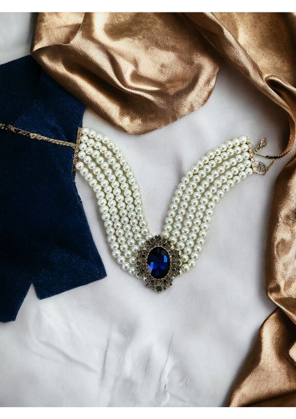 Kristal Taşlı Chooker Tasma İnci Kolye fiyatları