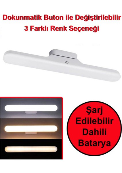 Usb Şarjlı 3 Renk Işıklı Led Aydınlatma / GT-CL03-3 Adet
