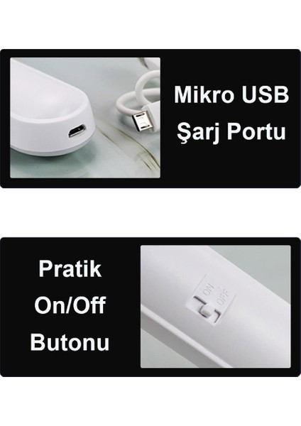 Usb Şarjlı 3 Renk Işıklı Led Aydınlatma / GT-CL03-3 Adet