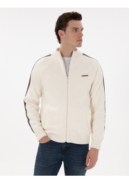 Erkek Ekru Comfort Fit Triko Hırka 50293935-VR019