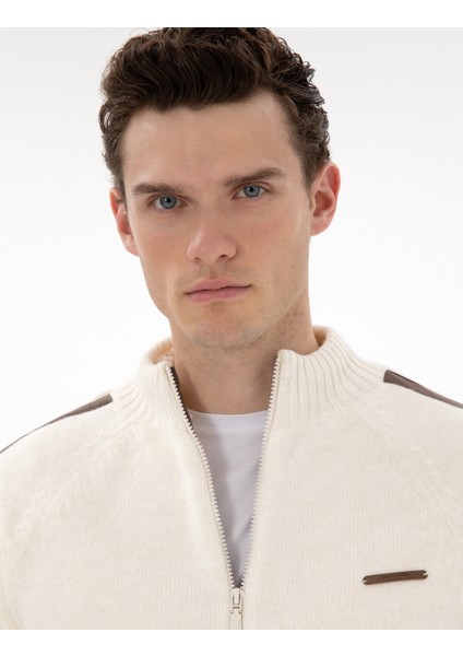 Erkek Ekru Comfort Fit Triko Hırka 50293935-VR019 fiyatları