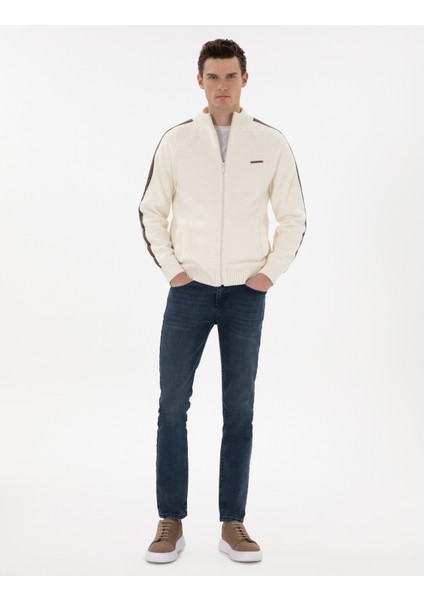 Erkek Ekru Comfort Fit Triko Hırka 50293935-VR019 fırsatları