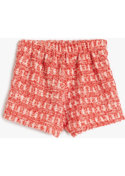 Pile Detaylı Desenli Tüvit Şort Etek fiyatları