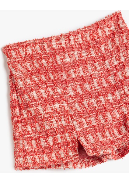 Pile Detaylı Desenli Tüvit Şort Etek modelleri