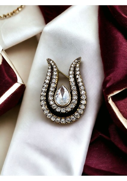 Zirkon Taşlı Lale Figür İğneli Broş fiyatları