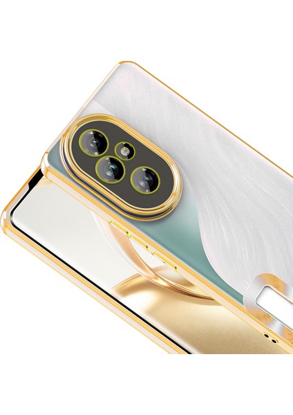 Honor 200 Uyumlu Kılıf Logo Gösteren Kenarları Renkli Kamera Lens Koruyuculu Parlak Slikon Kapak modelleri
