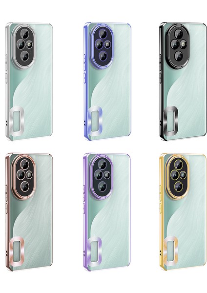 Honor 200 Uyumlu Kılıf Logo Gösteren Kenarları Renkli Kamera Lens Koruyuculu Parlak Slikon Kapak fırsatları