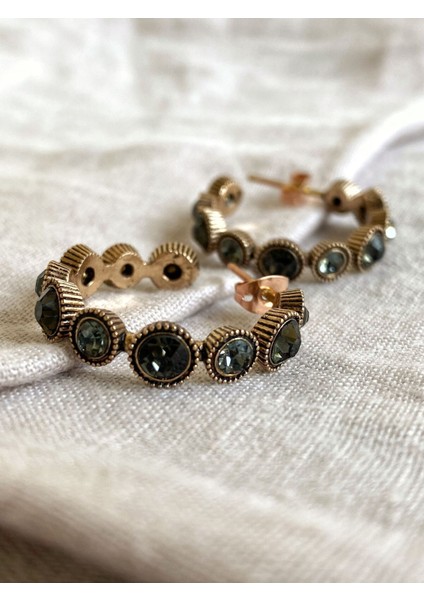 Turkuaz Taşlı Su Yolu Halka Küpe fiyatları