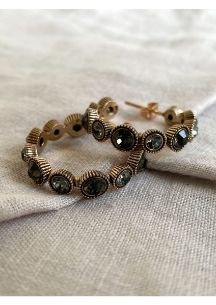 Turkuaz Taşlı Su Yolu Halka Küpe modelleri