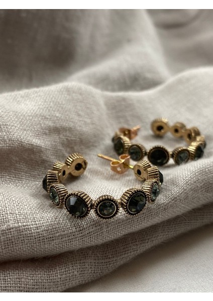 Turkuaz Taşlı Su Yolu Halka Küpe fırsatları