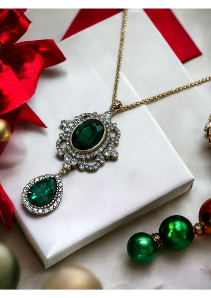 Kristal Taşlı Su Damlası Sallantılı Kolye fiyatları