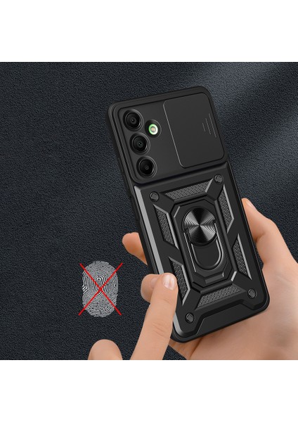 Samsung Galaxy A06 Uyumlu Kılıf Sürgülü Yüzüklü Standlı Armour Darbe Emici Dayanıklı Tank Kapak modelleri