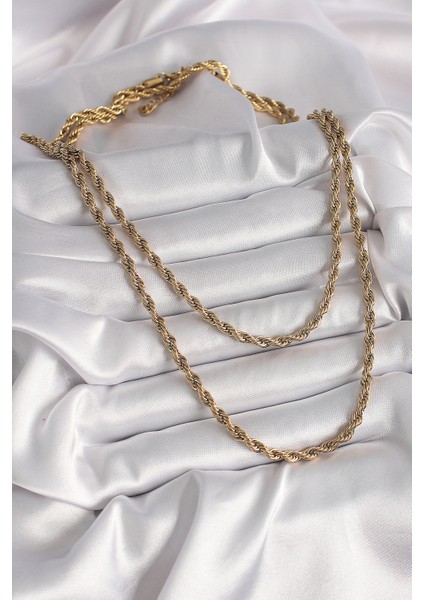 316L Çelik Renk Burgu Zincir Kadın Kolye - TJ-BKO9658 fiyatları