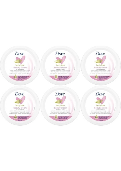 Besleyici El ve Vücut Bakım Kremi 250ML Beauty Cream (Pembe) (6 Lı Set)