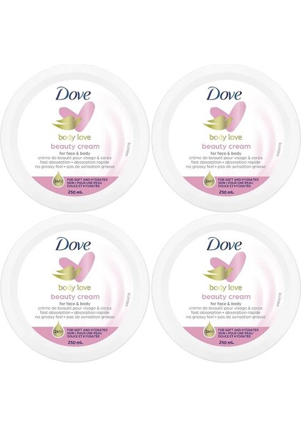 Besleyici El ve Vücut Bakım Kremi 250ML Beauty Cream (Pembe) (4 Lü Set)