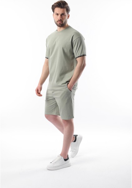 Mint Yeşili Basic Erkek Şort T-Shirt Takımı E7307