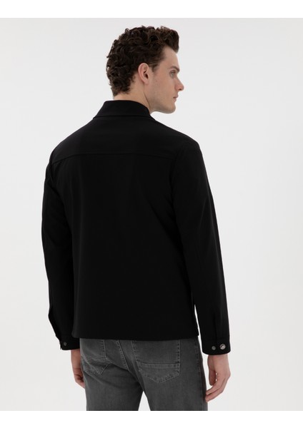 Erkek Siyah Regular Fit Fermuarlı Ceket 50306056-VR046 indirimleri