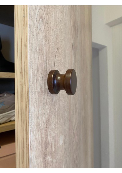 Dekoratif Doğal Ahşap 8'li Düğme Dolap Kulpu Kestane fiyatları