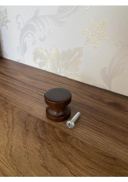Dekoratif Doğal Ahşap 8'li Düğme Dolap Kulpu Kestane fırsatları
