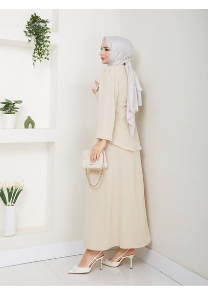 Ayrobin Kumaş Belden Bağlamalı Etekli Takım