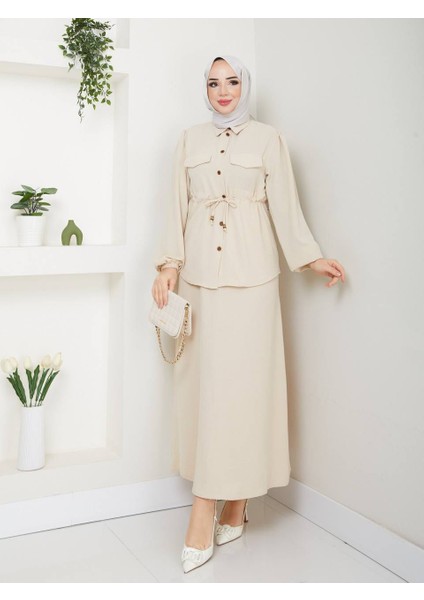 Ayrobin Kumaş Belden Bağlamalı Etekli Takım fiyatları