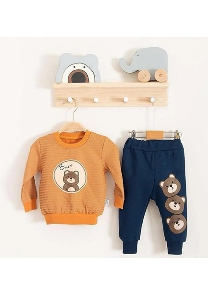Kiremit Bisiklet Yaka Uzun Kollu Lastikli Bel Paça Erkek Çocuk & Bebek Alt Üst Takım