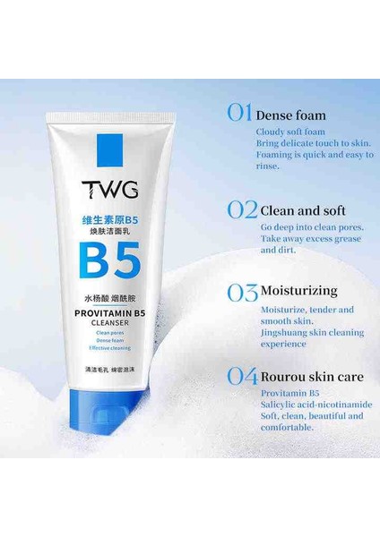 Provitamin B5& Salisilik Asit Yüz Temizleyici& Nemlendirici Yüz Yıkama Köpüğü 100 gr