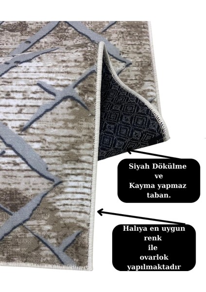 Kahve Gri Kaymaz Taban Yıkanabilir Kesme Yolluk Salon Mutfak Oturma Odası Halı fırsatları