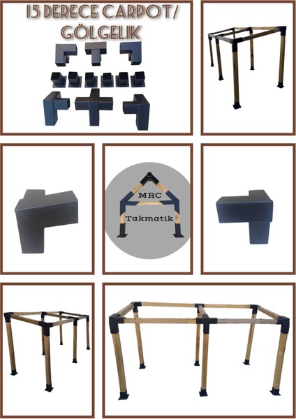 Mrc Takmatik Ahşap Carpot Pergole Pergola Demir Bağlantı Braket Kiti Bungalov Bahçe Ev Çadır