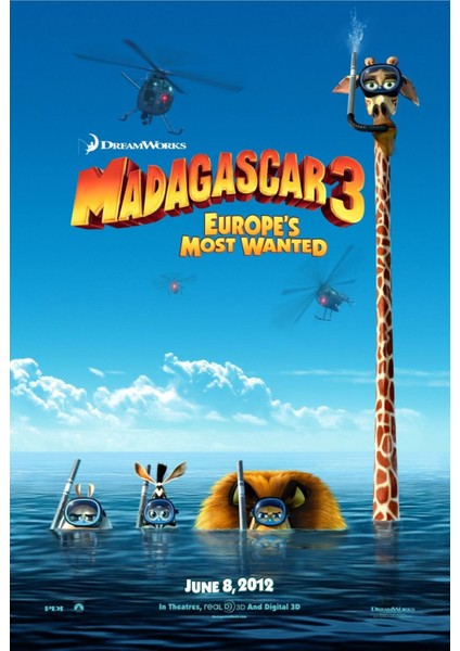 Madagascar 3 Europe's Most Wanted (2012) 2 ( Folyo ) - Afiş - POSTER-4452 ( 35 cm x 50 cm )