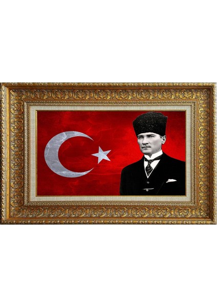 Özel Altın Seri Atatürk Paspartulu Tablo NH83