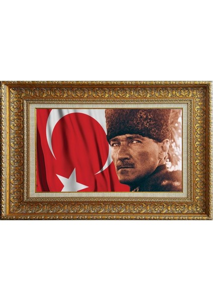 Özel Altın Seri Atatürk Paspartulu Tablo NH65