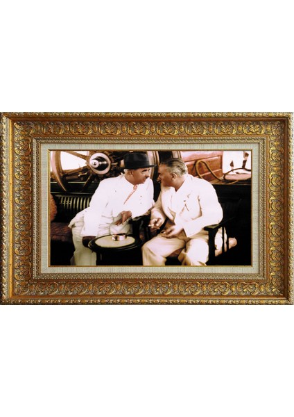 Özel Altın Seri Atatürk Paspartulu Tablo NH202