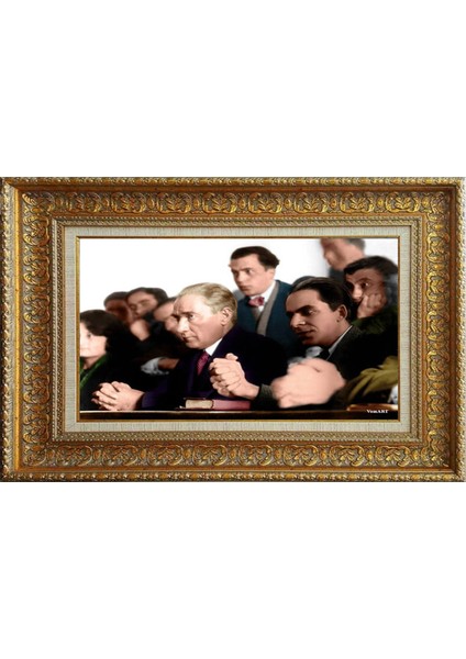 Özel Altın Seri Atatürk Paspartulu Tablo NH84