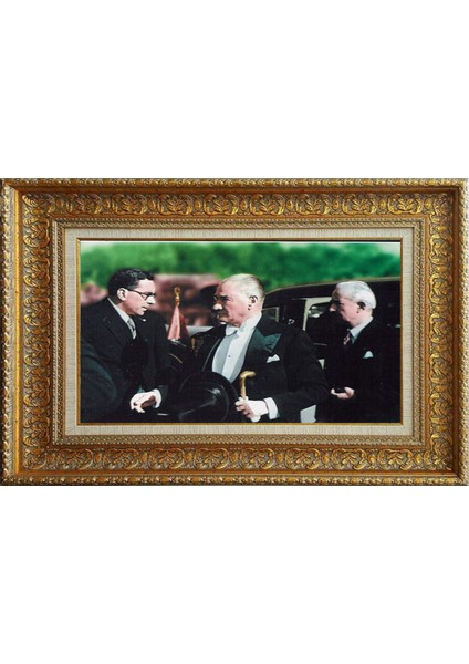 Özel Altın Seri Atatürk Paspartulu Tablo NH176