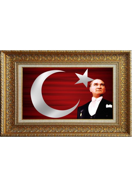 Özel Altın Seri Atatürk Paspartulu Tablo NH123
