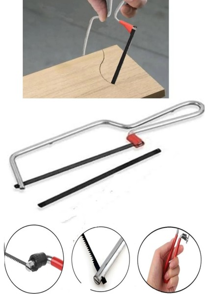 Hobi Testeresi Bıçaklı Kıl Testere Ahşap Metal Boru Fayans Kesim Testeresi ve Yedek Uç Metal Testere