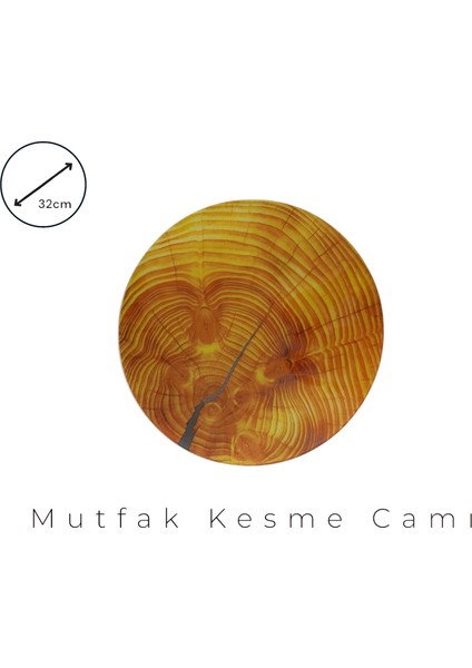 Cam Kesme Tahtası* Mutfak Tahtası 32 cm Ahşap Görünümlü fiyatları