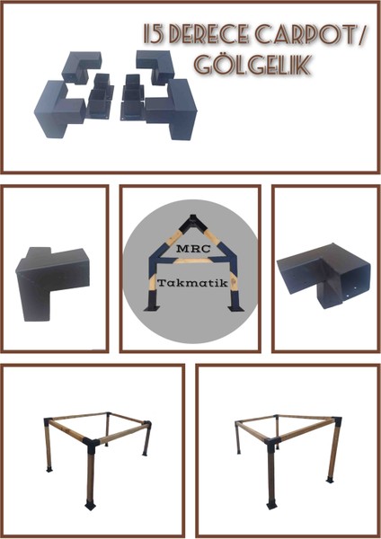 Mrc Takmatik Ahşap Carpot Pergole Pergola Demir Bağlantı Braket Kiti Bungalov Bahçe Ev Çadır