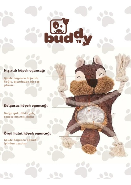Keten Dokuma Halat Sincap - Çiğnemeye Karşı Dirençli