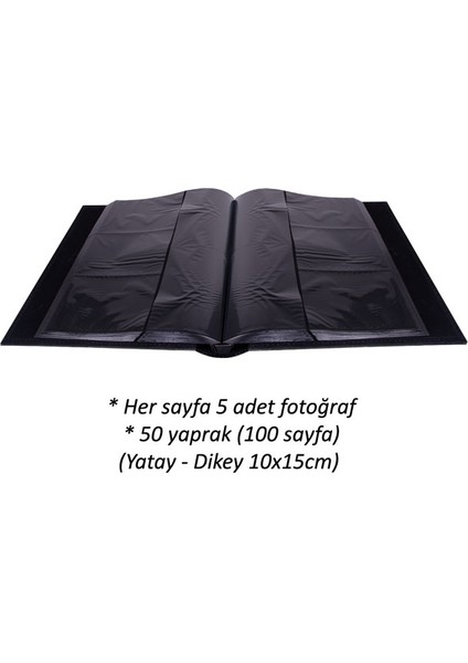 500'LÜK Deri Siyah Fotoğraf Albümü 10 x 15 cm fırsatları