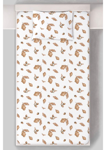 Organik Tek Kişilik Lastikli Çarşaf Seti - Sonbahar Yaprakları modelleri